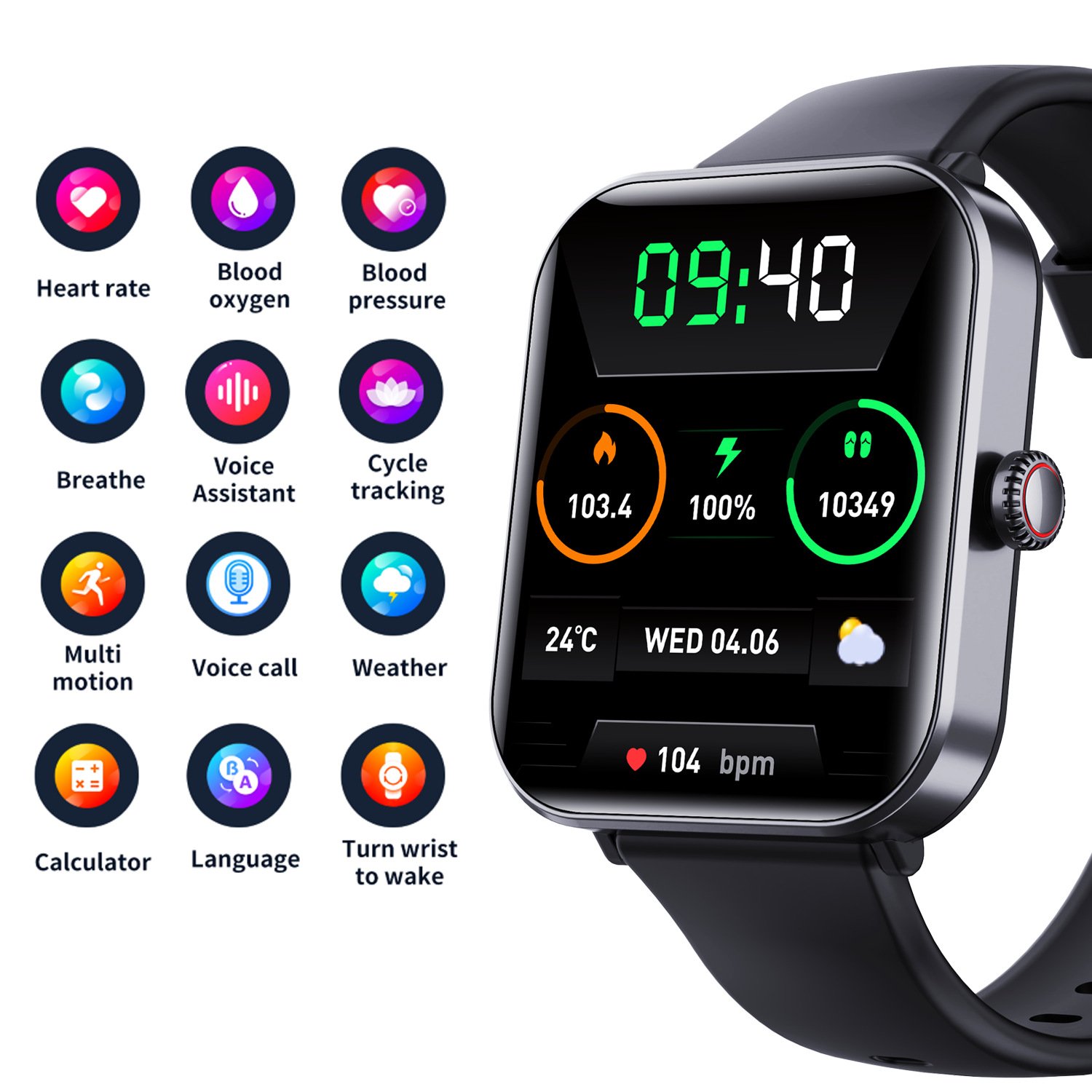 Smart Watch 1.91 inch Smart watch heart rate BT call information push bracelet sports watch F57PRO smartwatch for Women Men