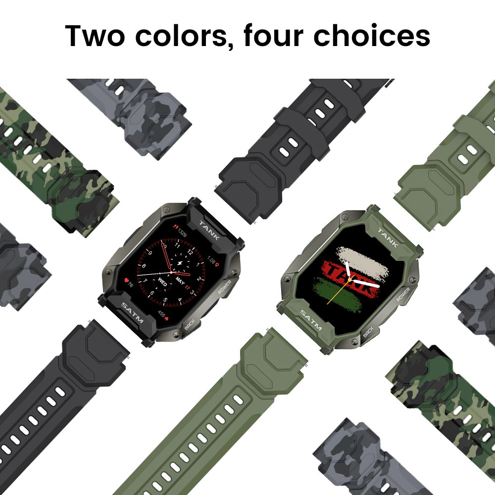 5ATM KOSPET TANK M1 Smartwatch IP69K Waterproof Outdoor Rugged Smart watch Sleep Blood Oxygen Pressure Heart Rate Monitor