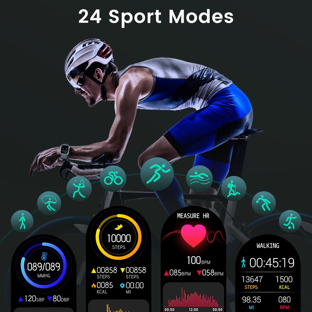 5ATM KOSPET TANK M1 Smartwatch IP69K Waterproof Outdoor Rugged Smart watch Sleep Blood Oxygen Pressure Heart Rate Monitor
