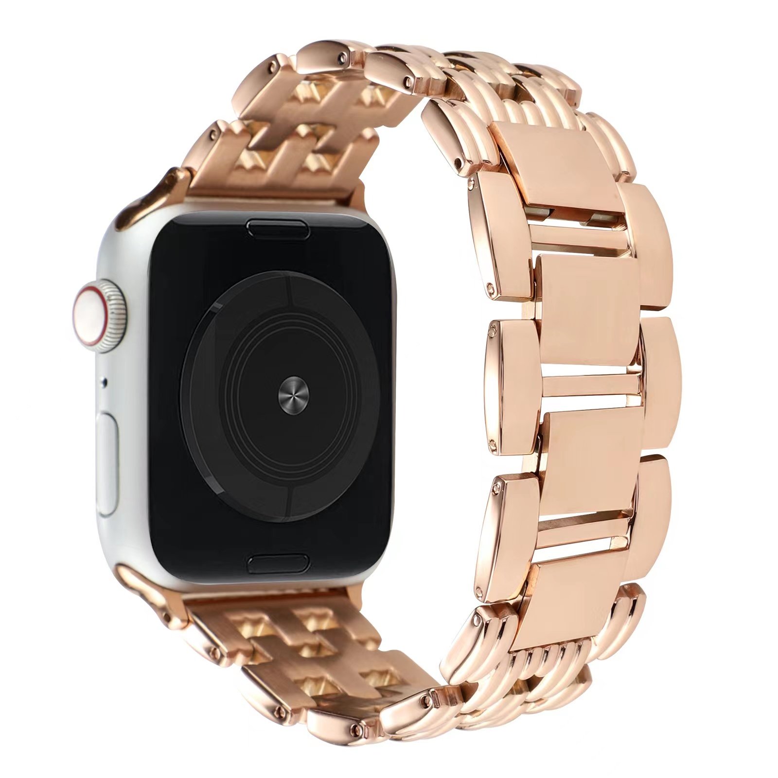 Bright Metal Wristband Stainless Steel Smart Watch Dressy Band Strap For Apple Watch Band Acero Inoxidable Gold Plated 41mm 45mm