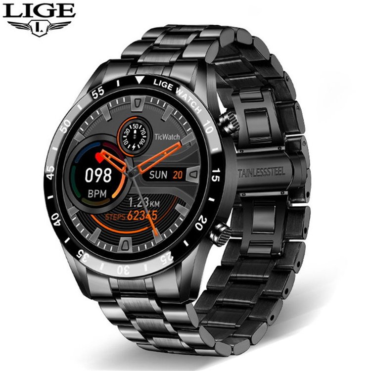LIGE 2020 New Smart Watch bw0189 Men Full Touch Screen Sports Fitness Watch IP67 Waterproof For Android ios smartwatch Mens