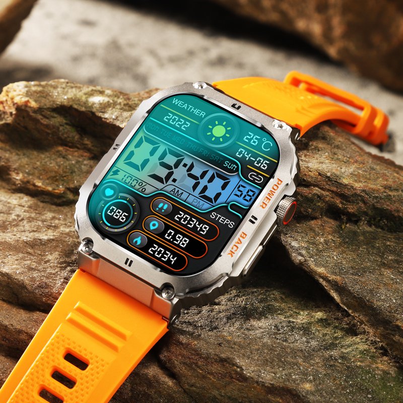 Hot 2023 Outdoor Smart Watch K57 Pro, Alloy Case 1.96inch Display Battery 400mAh BT Calls Smart Voice Fitness Tracker
