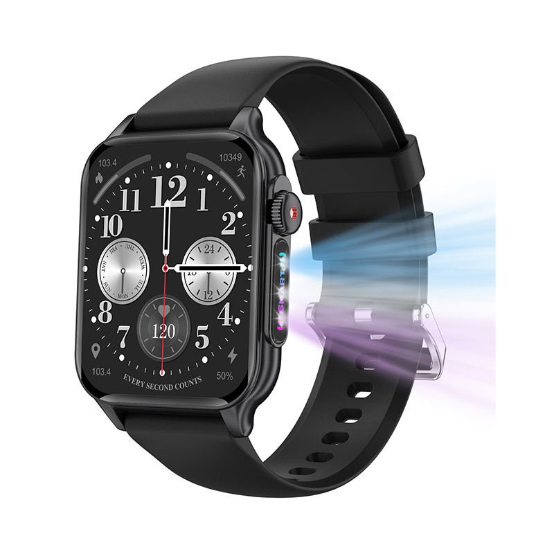 New P6 Smart Watch with Colorful LED Lamp, 1.96inch Display 300mAh Battery BT Call Calories Sports Tracker Watch