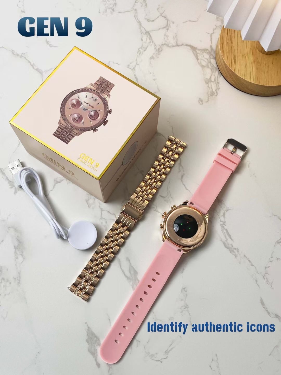Beautiful Ladies Reloj Smart Watches Heart Rate Blood Pressure Weather Exercise with Multiple Sports GEN9 Smartwatch