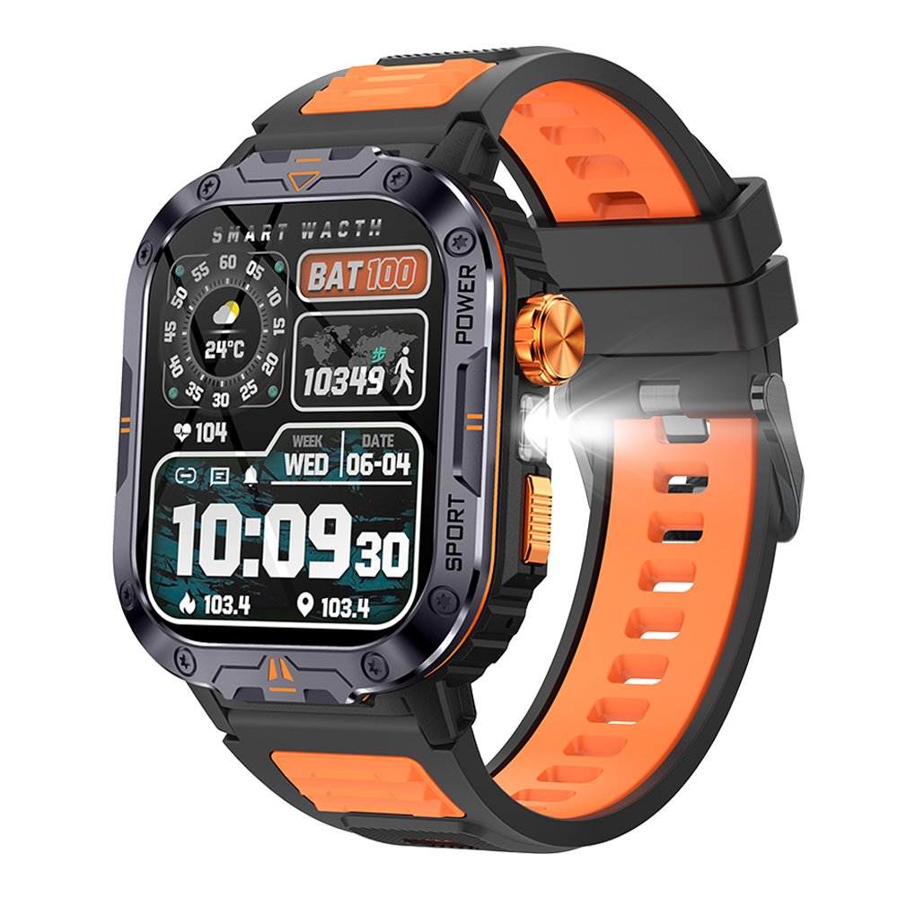 2024 NX20 Outdoor Smart Watch 2.0Inch 400mAH Health Monitoring Local Recording Health with Flashlight For Men