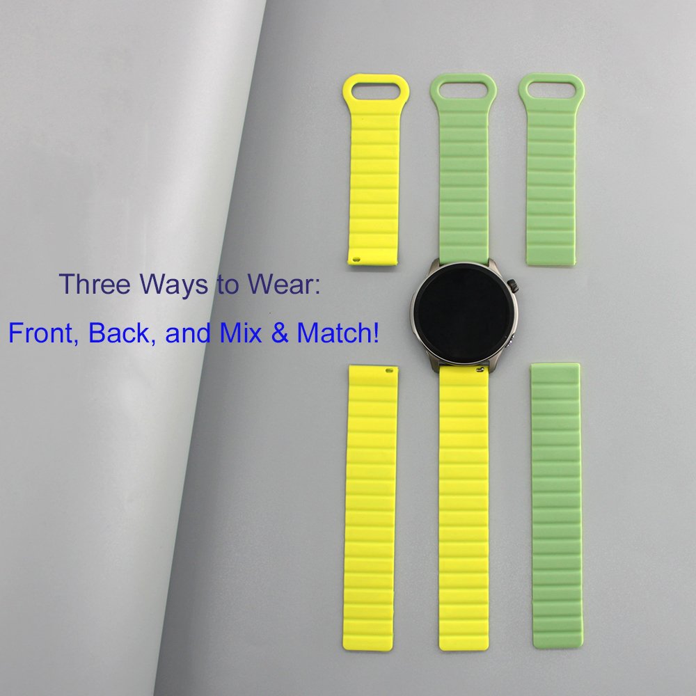 16mm 18mm 20mm 22mm Loop Silicone Strong Magnetic Color Universal Watch Band Reversible Sport Smart Watch Magnet Strap Bracelet