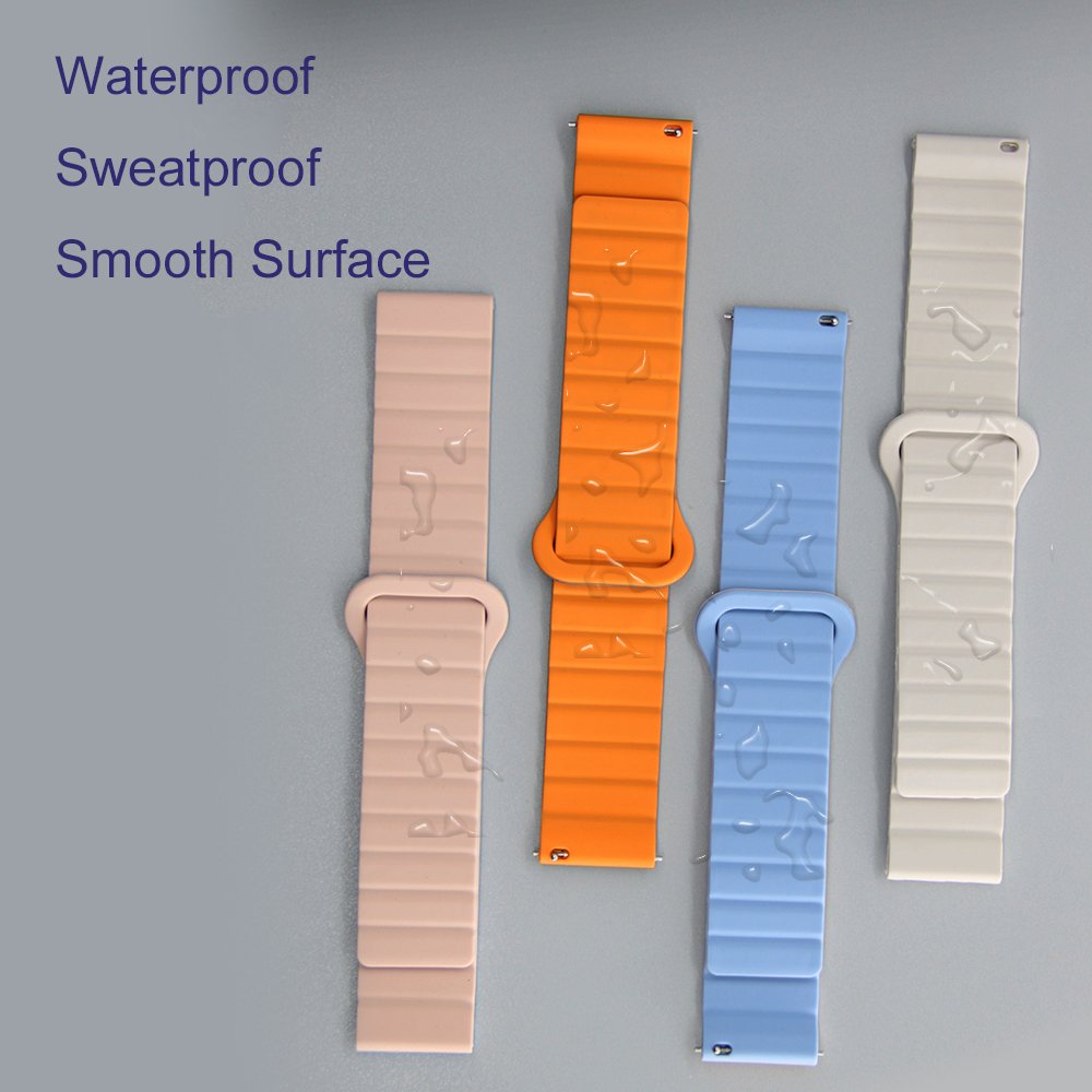 16mm 18mm 20mm 22mm Loop Silicone Strong Magnetic Color Universal Watch Band Reversible Sport Smart Watch Magnet Strap Bracelet