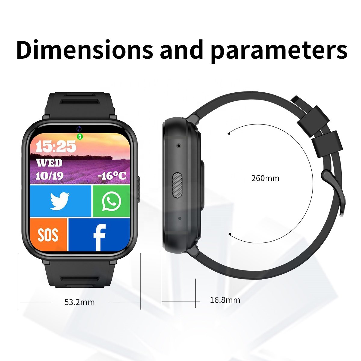 2023 Android Smart Watch 4G with 2.08 Inch Full Round Large Screen SIM Card Slot 4GB RAM 64GB ROM WiFi GPS 4G Smart Watch Q668