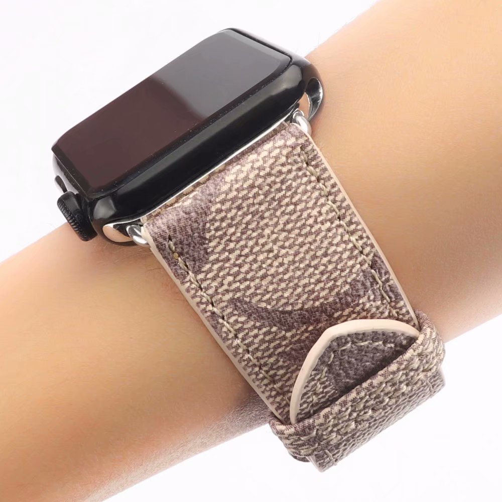 luxury PU leather watch band for iwatch series 6 5 SE designer Watch strap for apple Smart watches 38 40 42 44mm