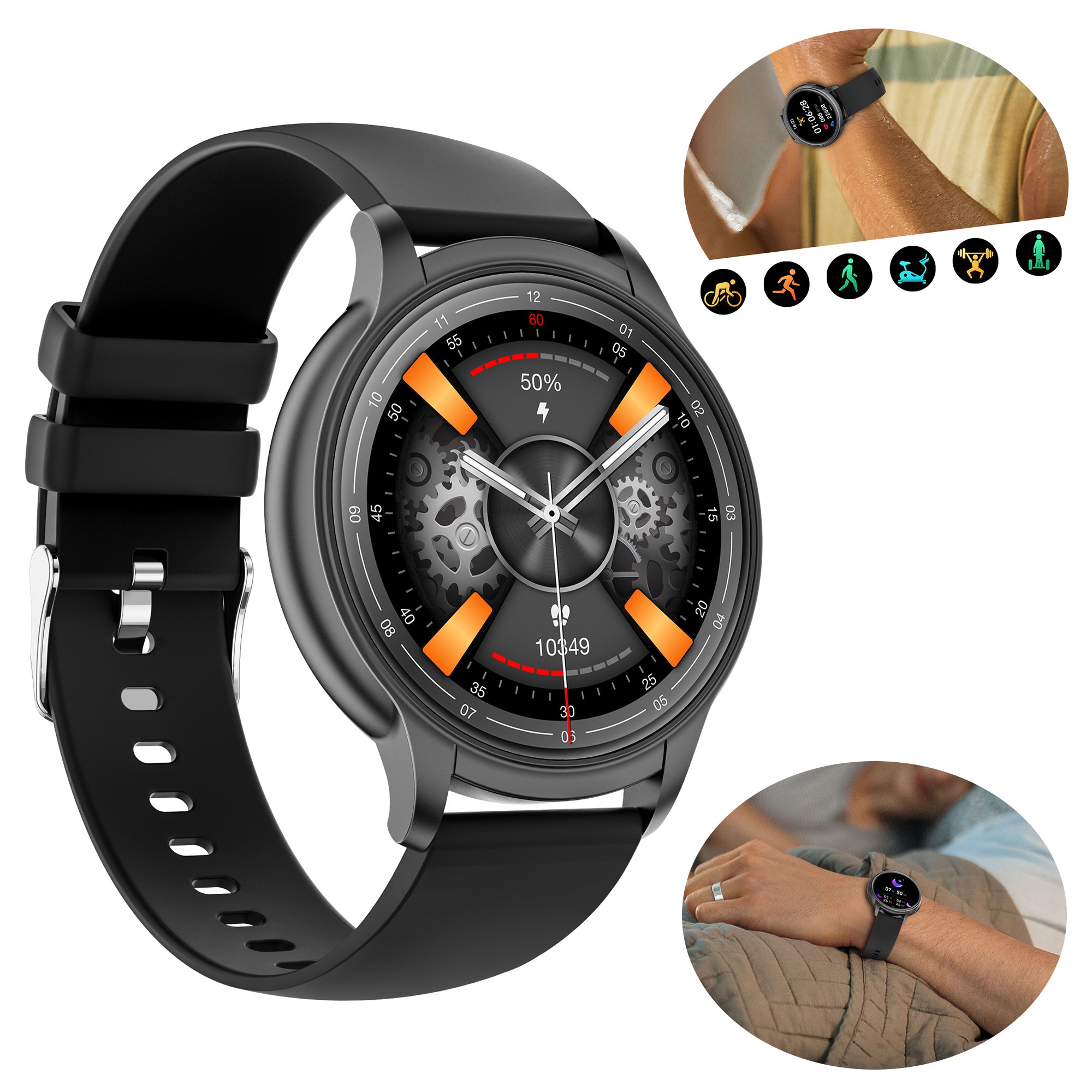 smart watch 2024 for men women BT call sport sleep fitness tracker round rouch screen smart watches