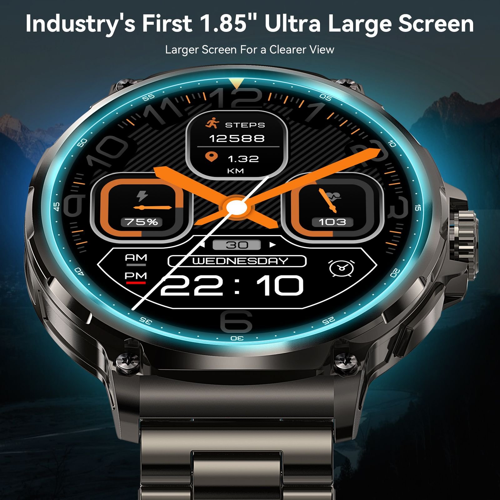 smart watch V69 POWER Montre intelligente numerique pour homme longue duree de vie de la batterie plus grand ecran appel Blu