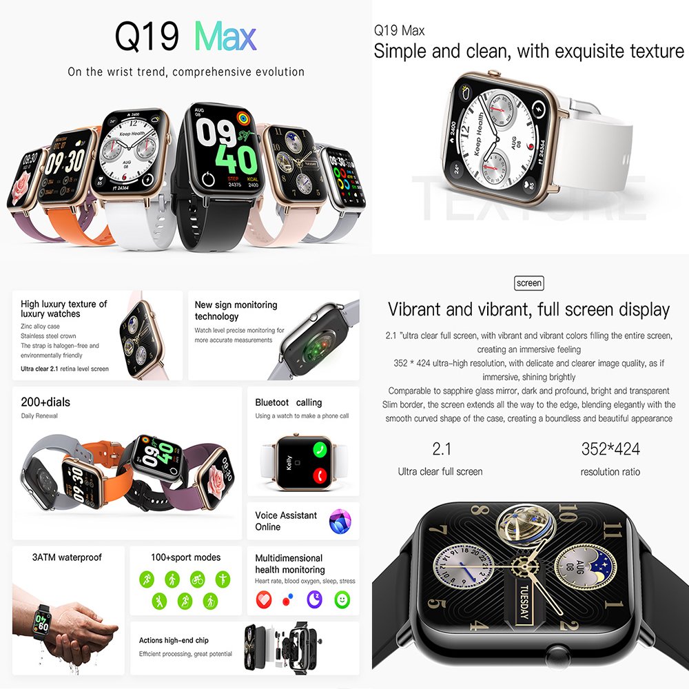 Branded smartwatch watches manufactured OEM wristwatch Q19 MAX smart bracelet sports relojes smart watch Q19 MAX