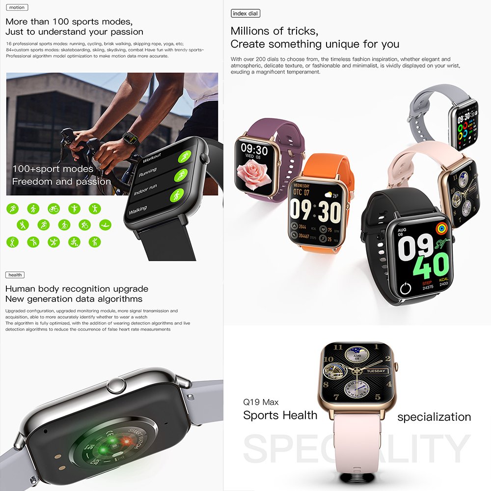 Branded smartwatch watches manufactured OEM wristwatch Q19 MAX smart bracelet sports relojes smart watch Q19 MAX
