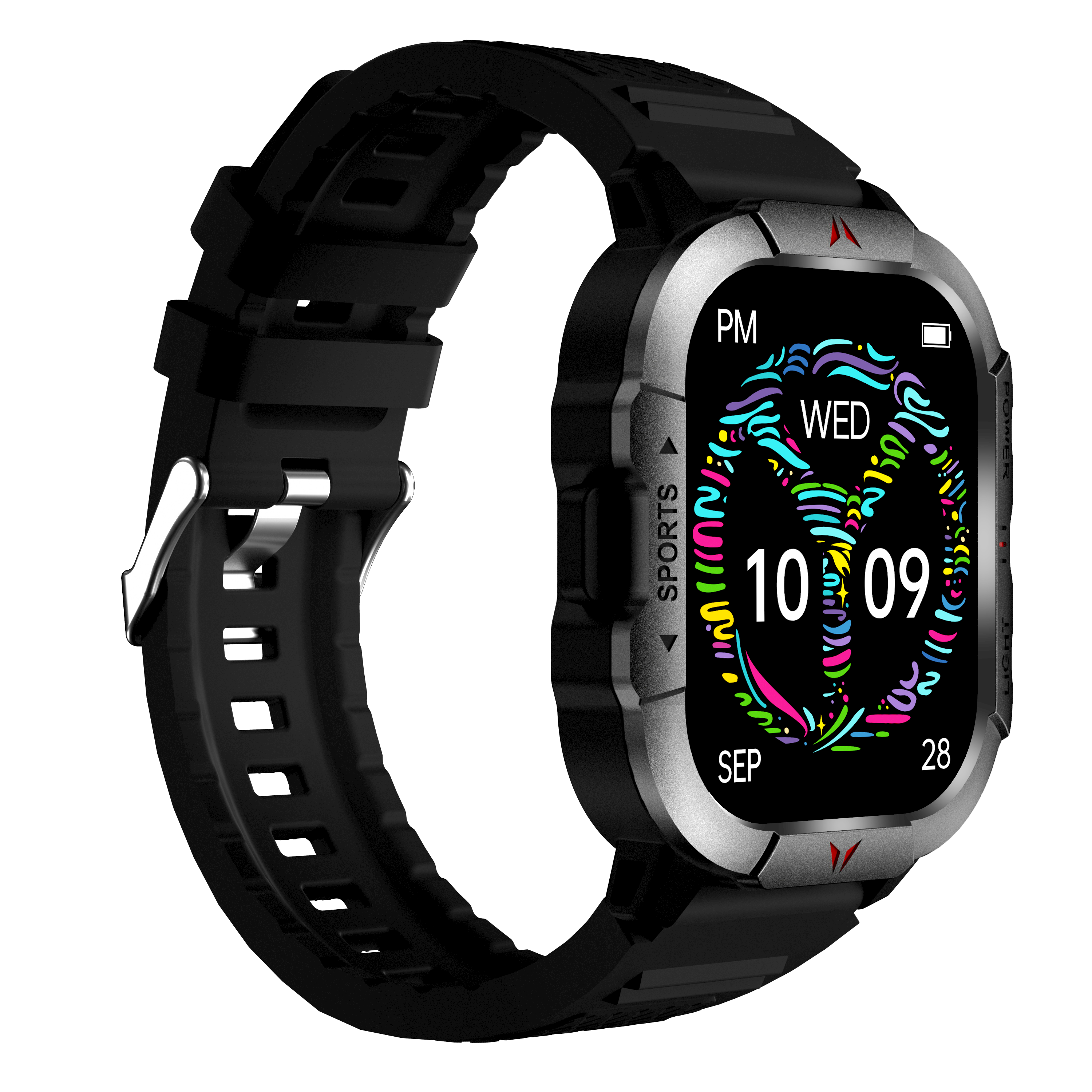 New X31 Smart Watch With LED Light For Sports Men Triple Defense 2.01inch Square Screen IP68 Waterproof Dafit App Smartwatch