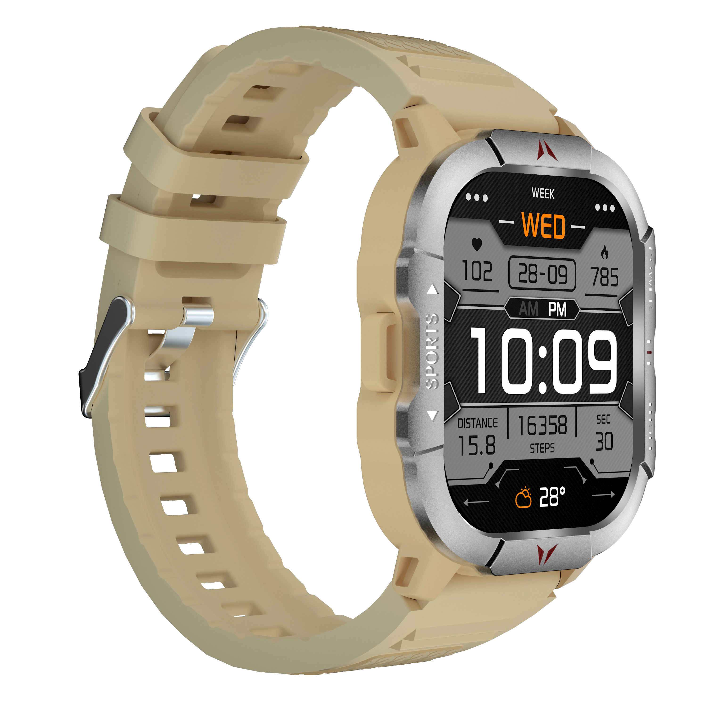 New X31 Smart Watch With LED Light For Sports Men Triple Defense 2.01inch Square Screen IP68 Waterproof Dafit App Smartwatch