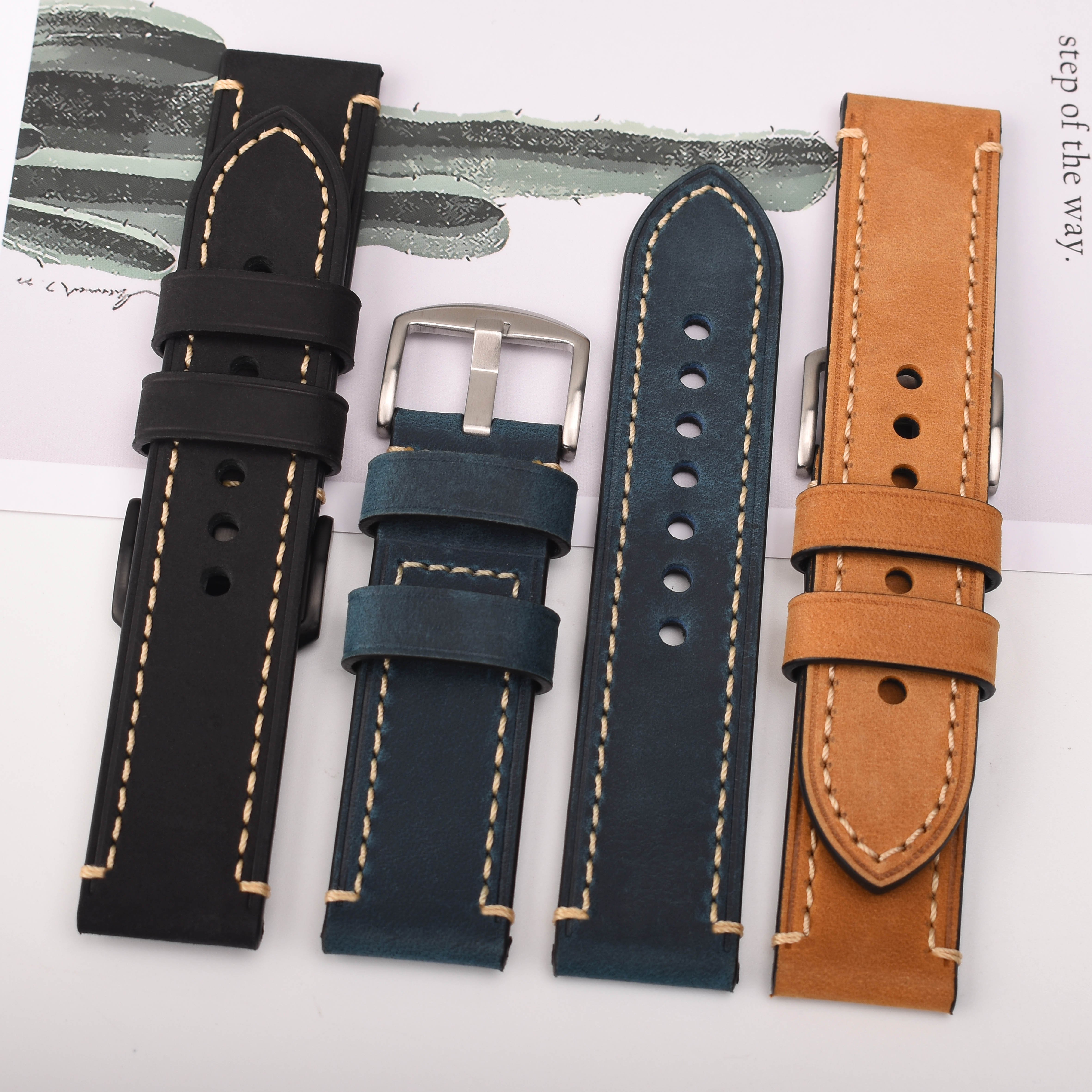 Watch Strap for Smart Watch Genuine Leather Belts for Men Women Luxury Charm Watch bands Accessories with Stainless Steel Buckle