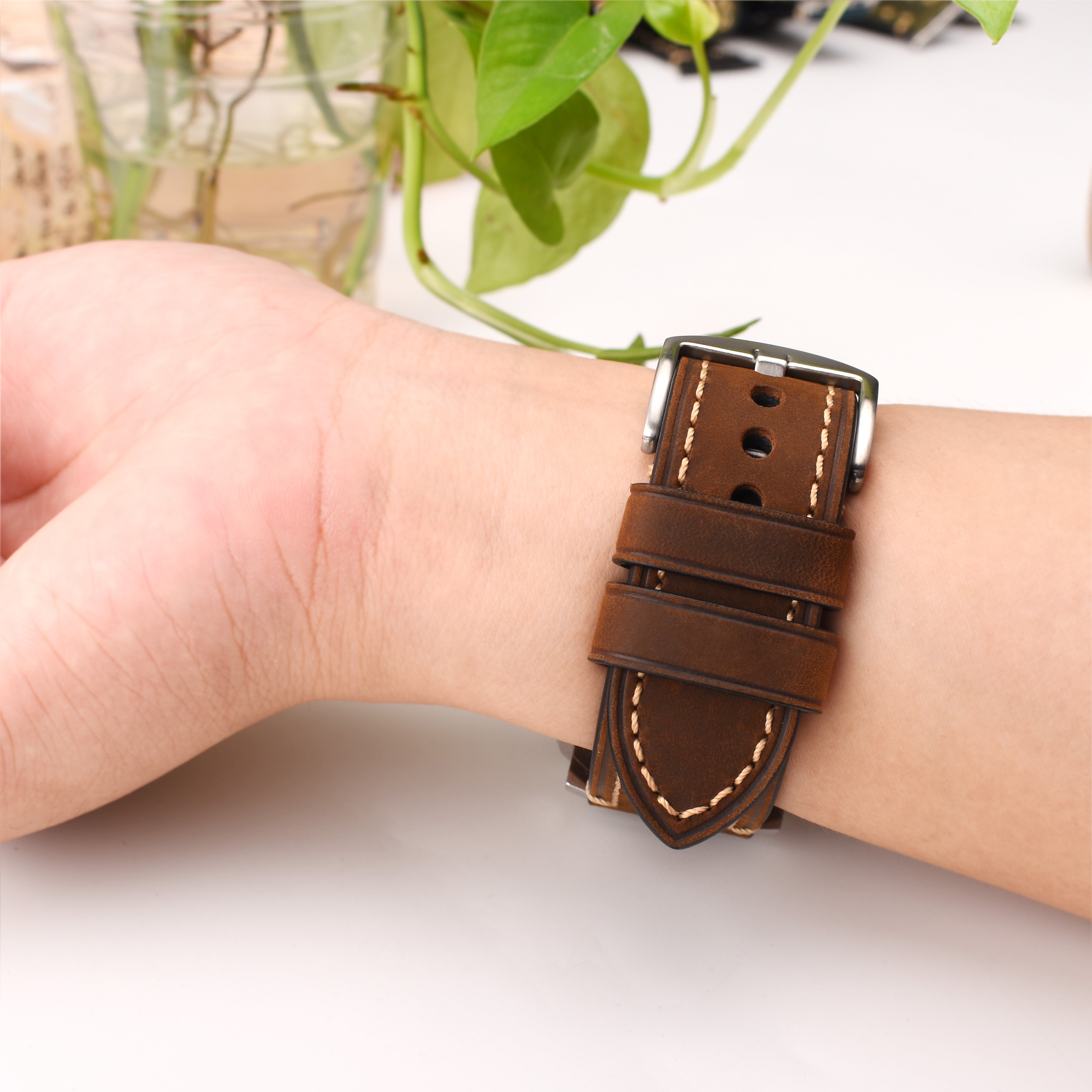 Watch Strap for Smart Watch Genuine Leather Belts for Men Women Luxury Charm Watch bands Accessories with Stainless Steel Buckle
