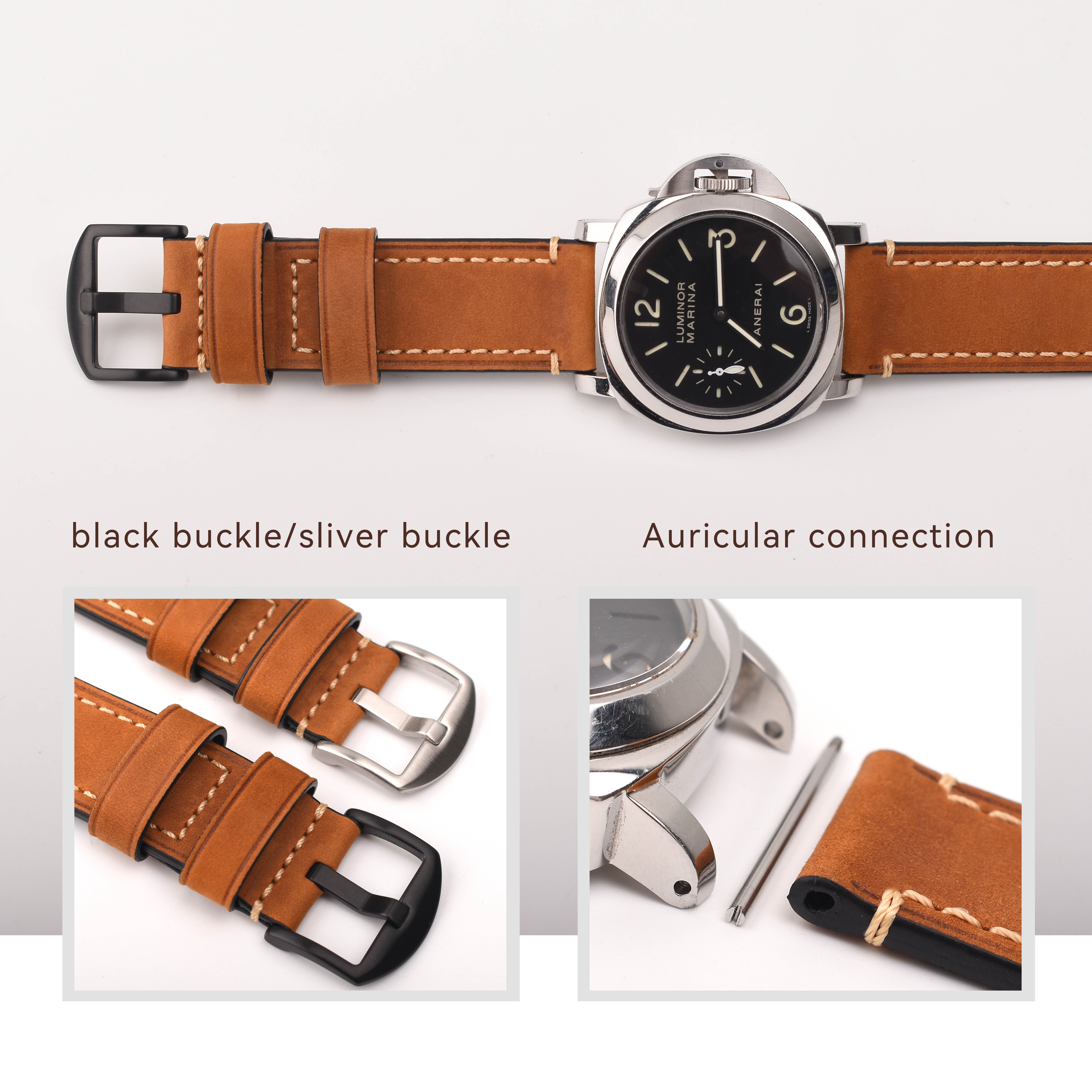 Watch Strap for Smart Watch Genuine Leather Belts for Men Women Luxury Charm Watch bands Accessories with Stainless Steel Buckle