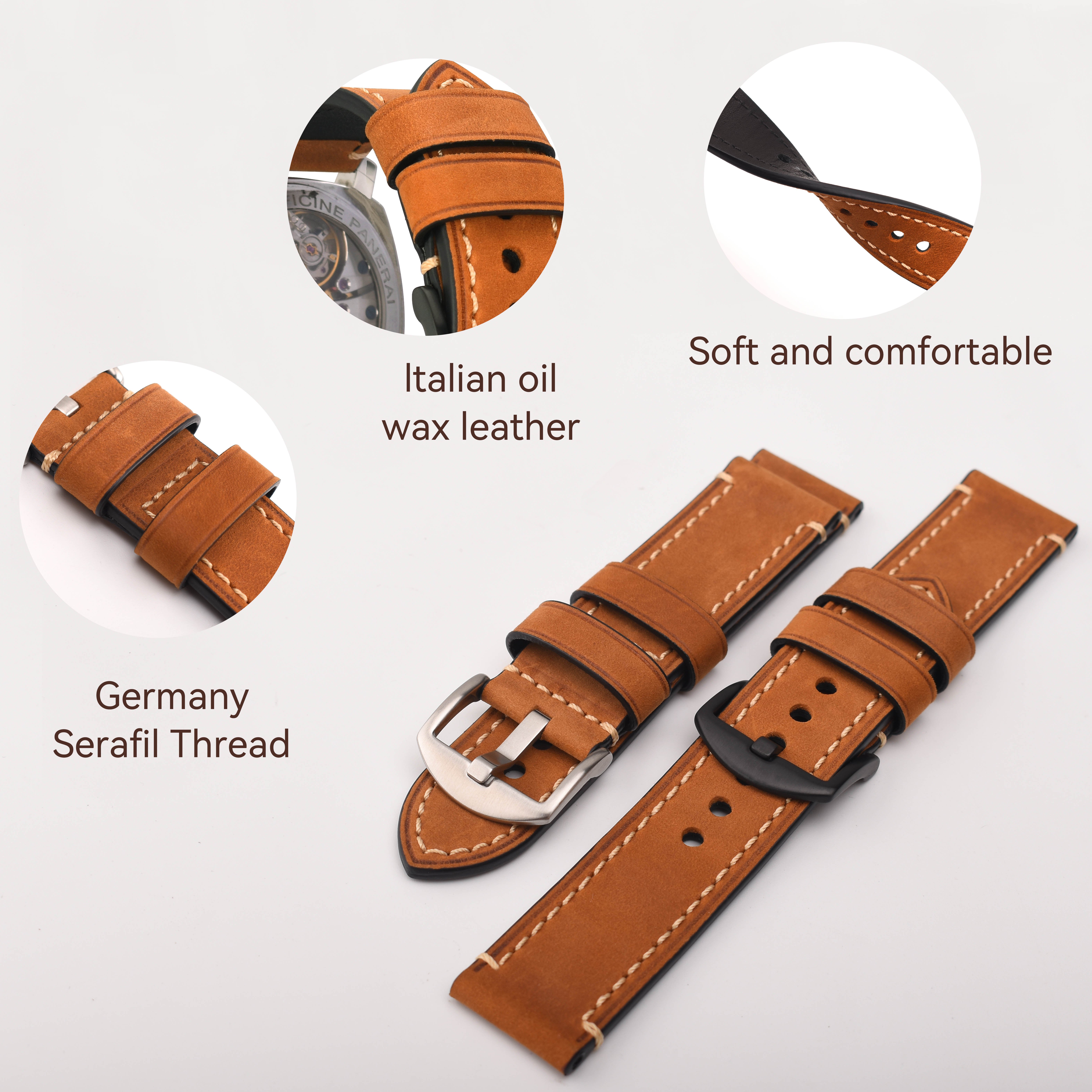 Watch Strap for Smart Watch Genuine Leather Belts for Men Women Luxury Charm Watch bands Accessories with Stainless Steel Buckle