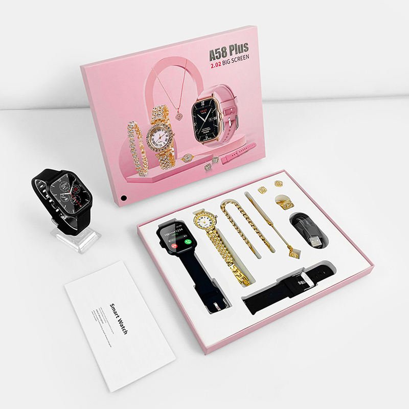 A58 Plus 2024 HYX Smartwatch 2.02 Inch Big Screen Bracelet Heart Rate Band Sports Smart Watch With Jewelry For Women