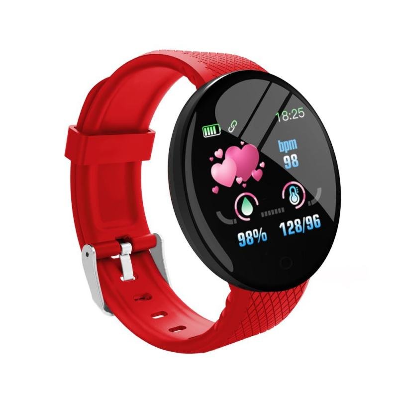 Low Prices Fitness Round Dial Sport Heart Rate Blood Pressure Children Smart Bracelet D18 Smart Watch