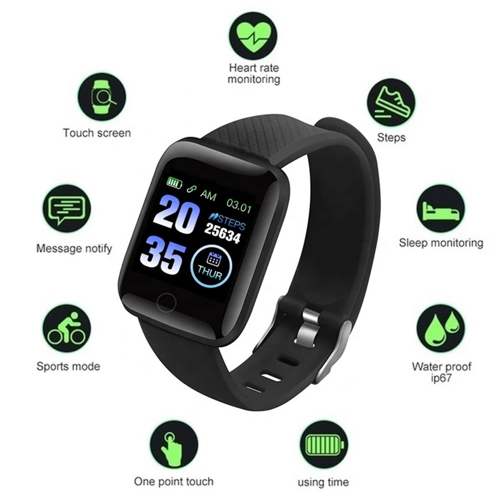 116 plus D13 phone watches IP67 Waterproof Wristband Fitness Tracker Heart Rate Monitor Watches Smart watch Band 2021