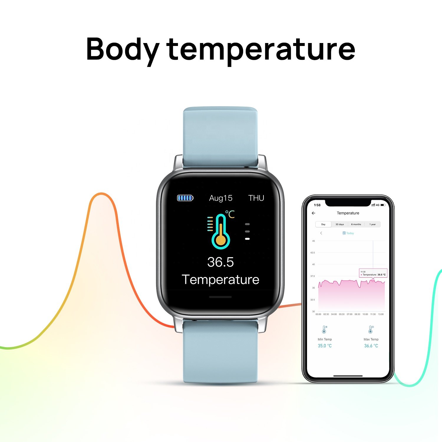 2023 new smartwatch body temperature monitor touch screen Smart watch S50 watches blood pressure