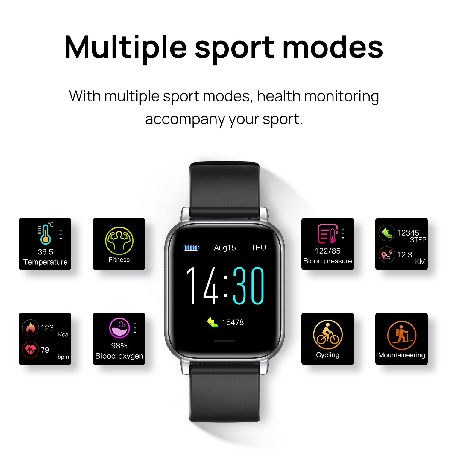 2023 new smartwatch body temperature monitor touch screen Smart watch S50 watches blood pressure