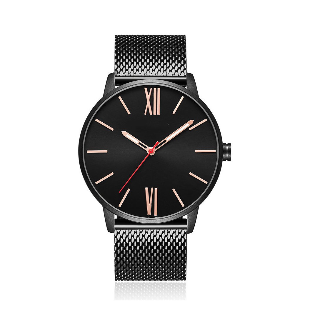 Customizable Men Quartz watch Mesh Strap Wrist watch With Custom Logo Low MOQ