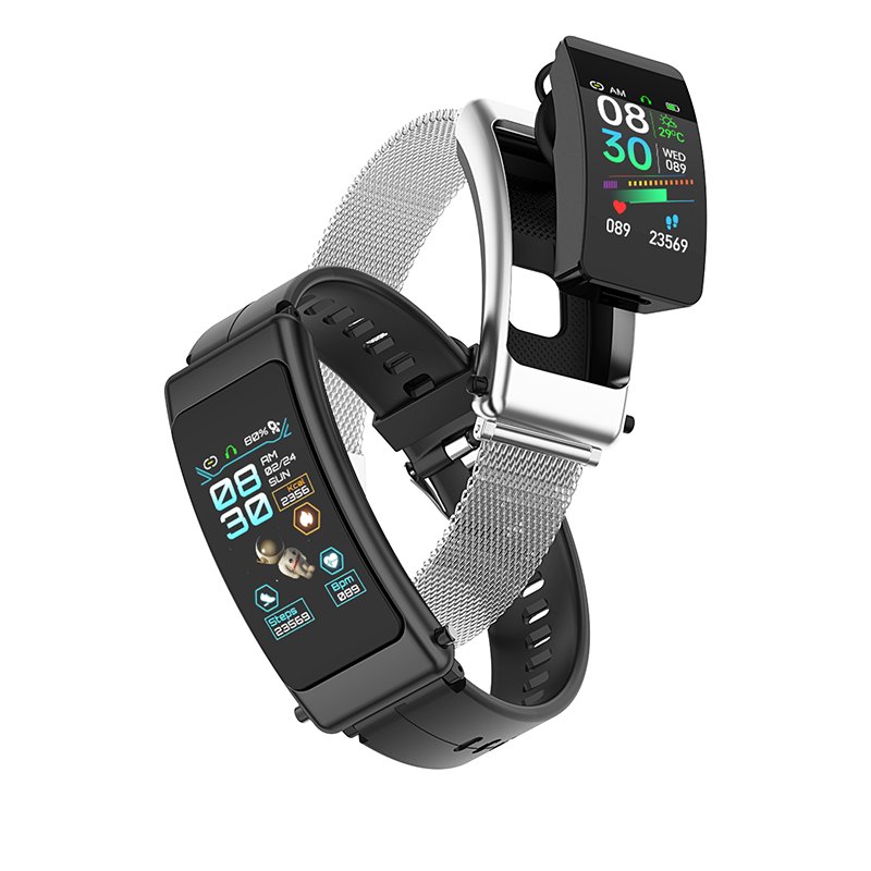 Smartwatch 2 in 1 Headset Touch Screen BT-compatible Earphone watch Pedometer Fitness Sports Heart Rate Monitor Smart Bracelet