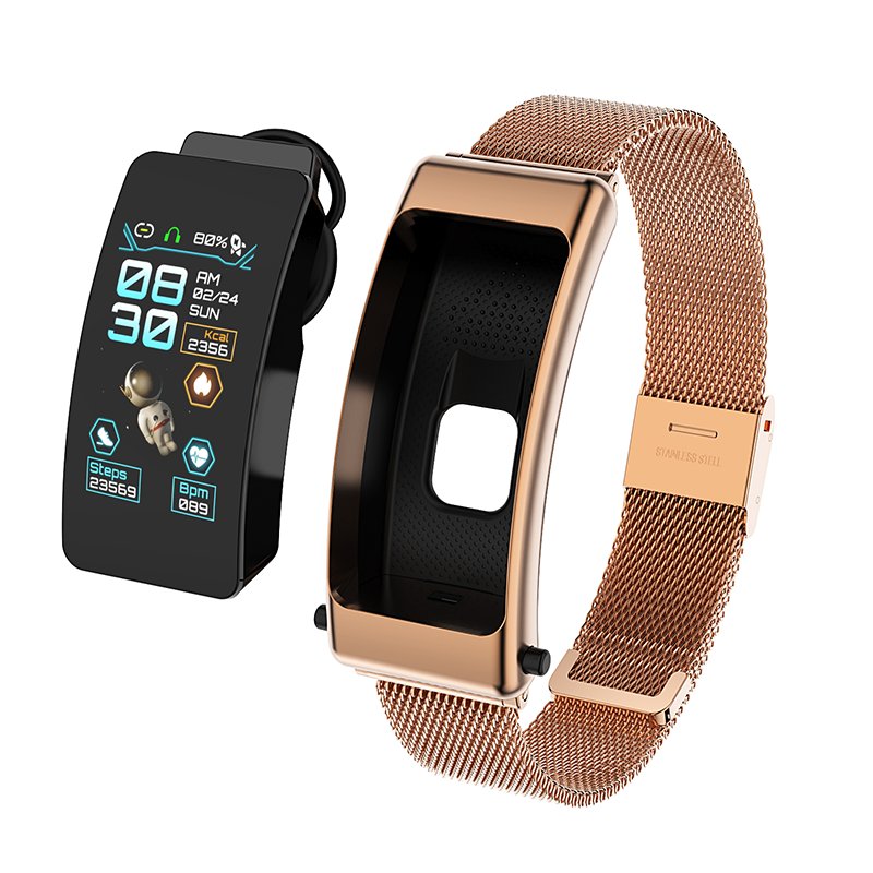 Smartwatch 2 in 1 Headset Touch Screen BT-compatible Earphone watch Pedometer Fitness Sports Heart Rate Monitor Smart Bracelet