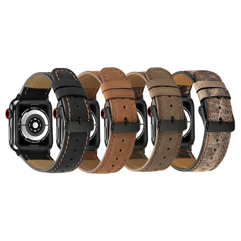 RYB Genuine Leather Watch bands for Apple watch series 9/8/7/ 6/5/4/3/2/SE Watch Strap For Smart watch 45 mm 41 mm 40 mm 44 mm