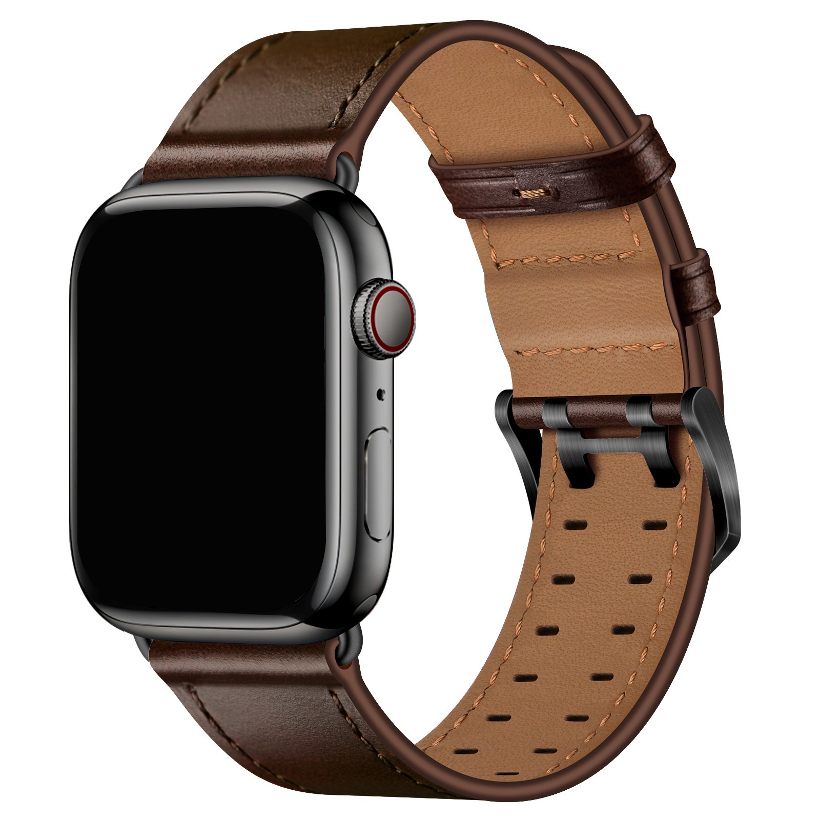 Replacement Strap Smart Watch Wristband For Apple Watch Series 8/7/6/5/4/3/2/1 Genuine Plain Leather Watch Band 44mm 41mm 38mm