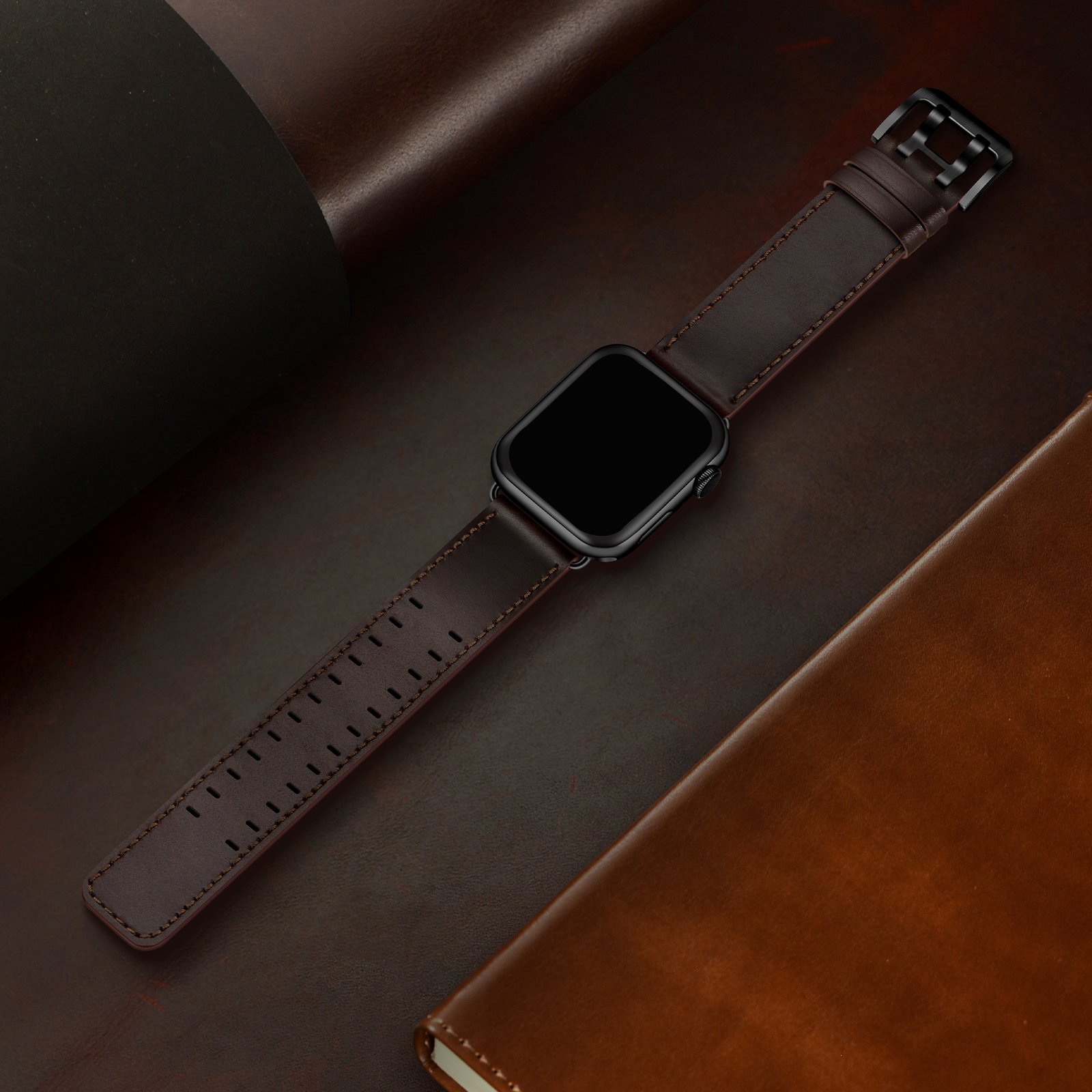 Replacement Strap Smart Watch Wristband For Apple Watch Series 8/7/6/5/4/3/2/1 Genuine Plain Leather Watch Band 44mm 41mm 38mm