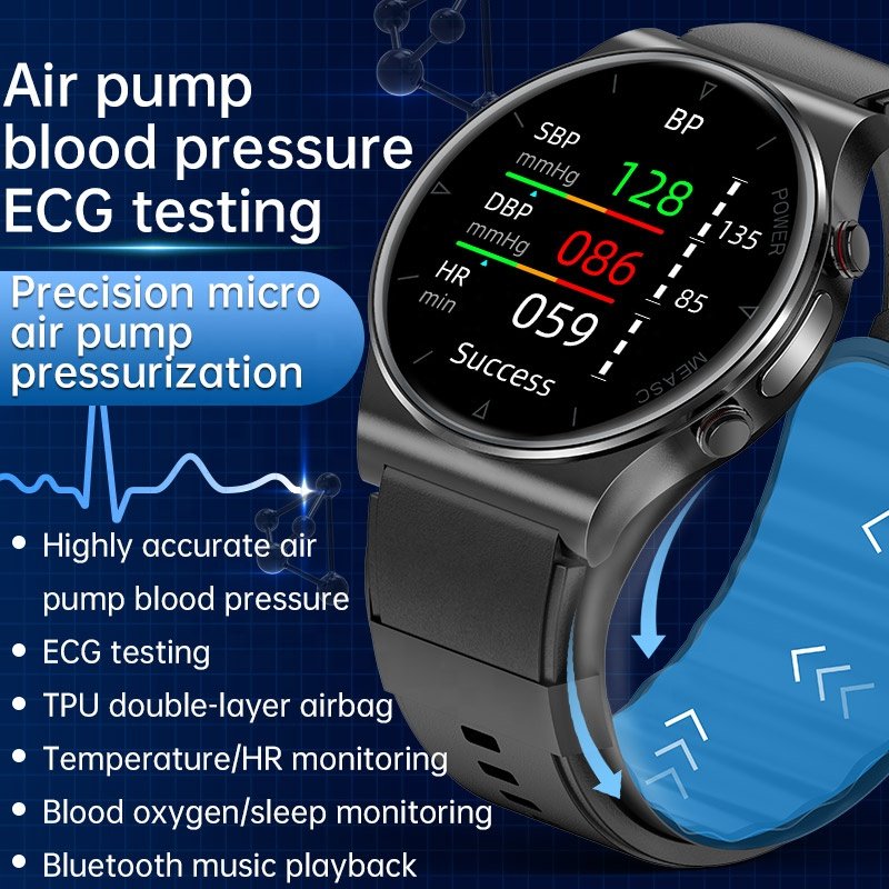 P70 Smart Watch ECG+PPG Air Pump+Air Bag Type True Blood Pressure SpO2 Heart Rate Body Temperature Health Care Smart Watch