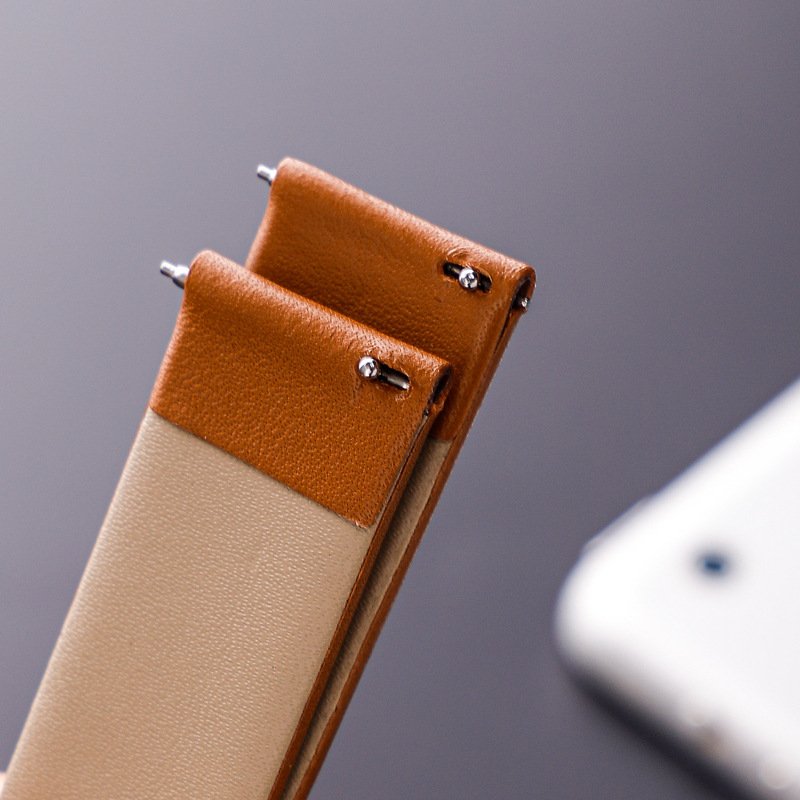 Top layer cow leather sports watch strap high quality low MOQ with quick release springbars for smart watch