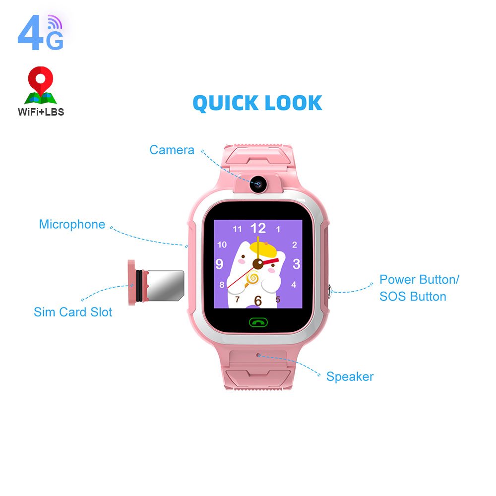 Kids Smart Watch 2023 Long standby time 500mAh battery smartwatch children Video call waterproof 4G SIM watch less than $18