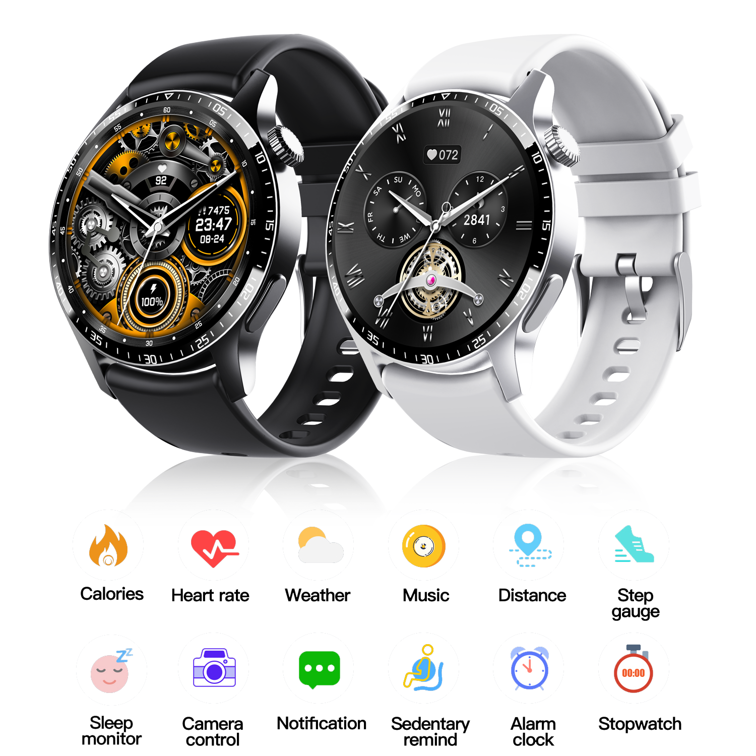 F207 Smart Watch 2024 1.35" Screen BT Call Wireless Charging Health Monitoring Sports Smartwatch for Men Women 280 mAh