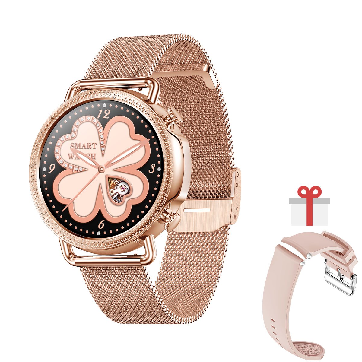 2024 New Smart Watch V25 Round HD Full Screen Touch Heart Rate Blood Pressure Music Photo Phone Information Function Smart Watch