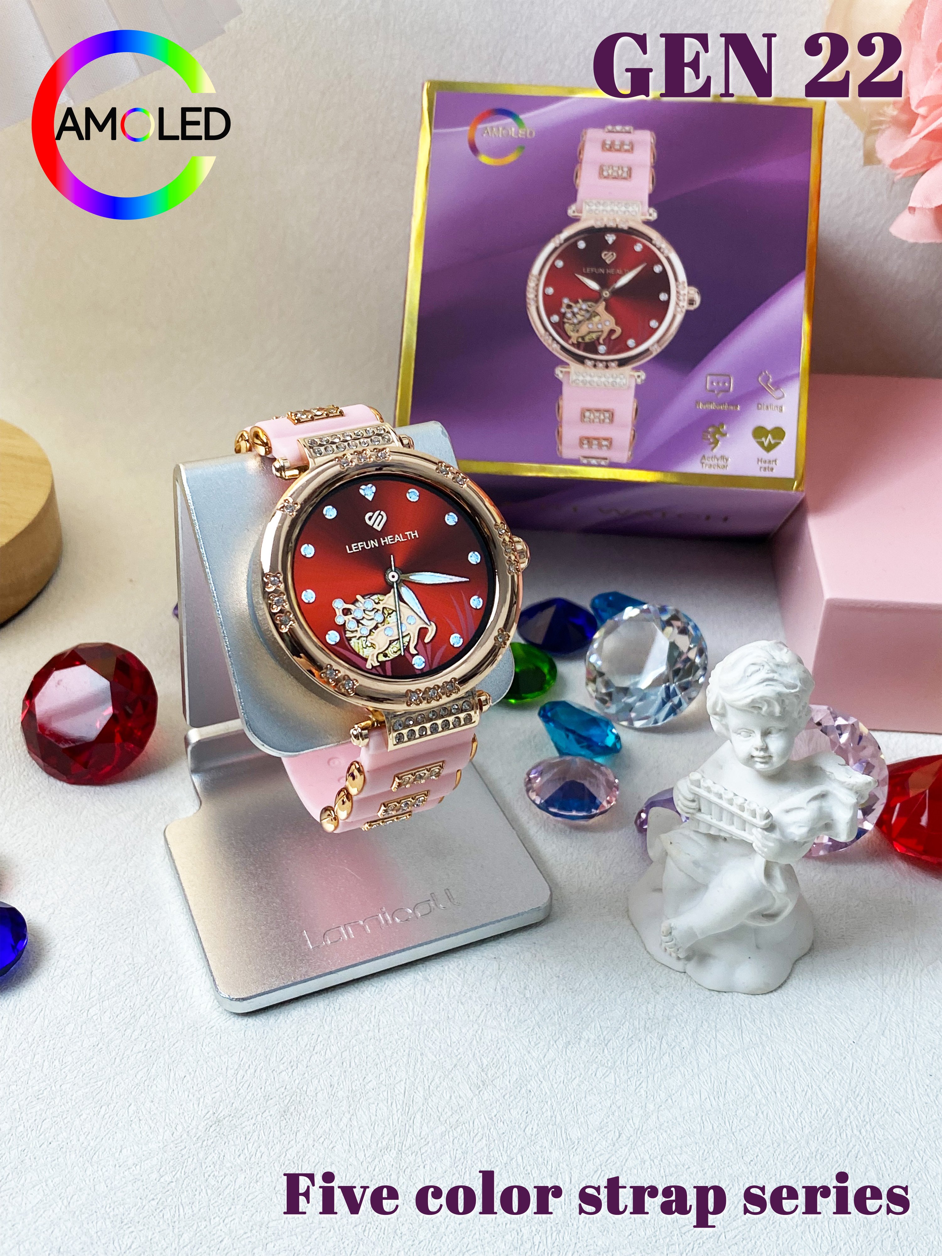 2024 Smart Watch For Lady Gen22 Round Amoled Smart Watch with BT Call