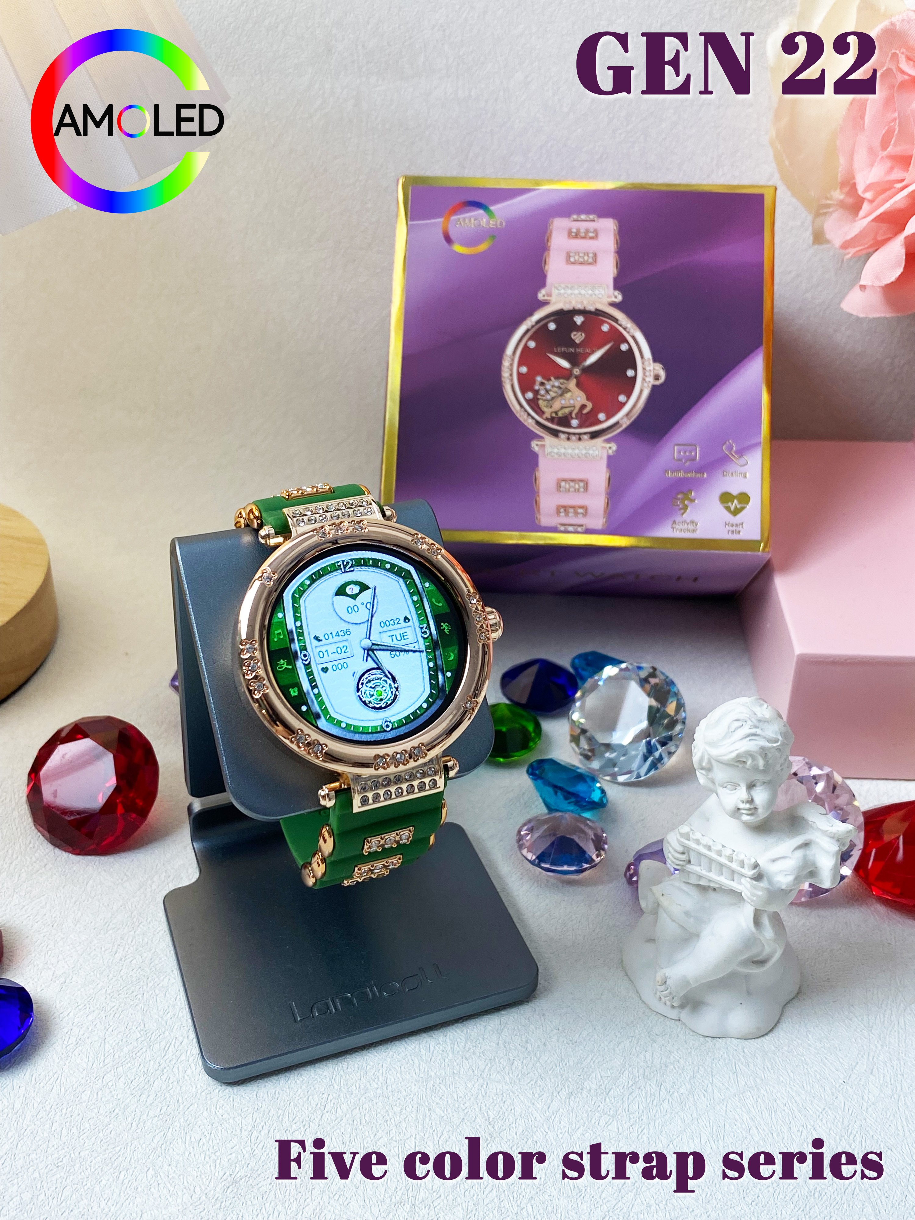 2024 Smart Watch For Lady Gen22 Round Amoled Smart Watch with BT Call