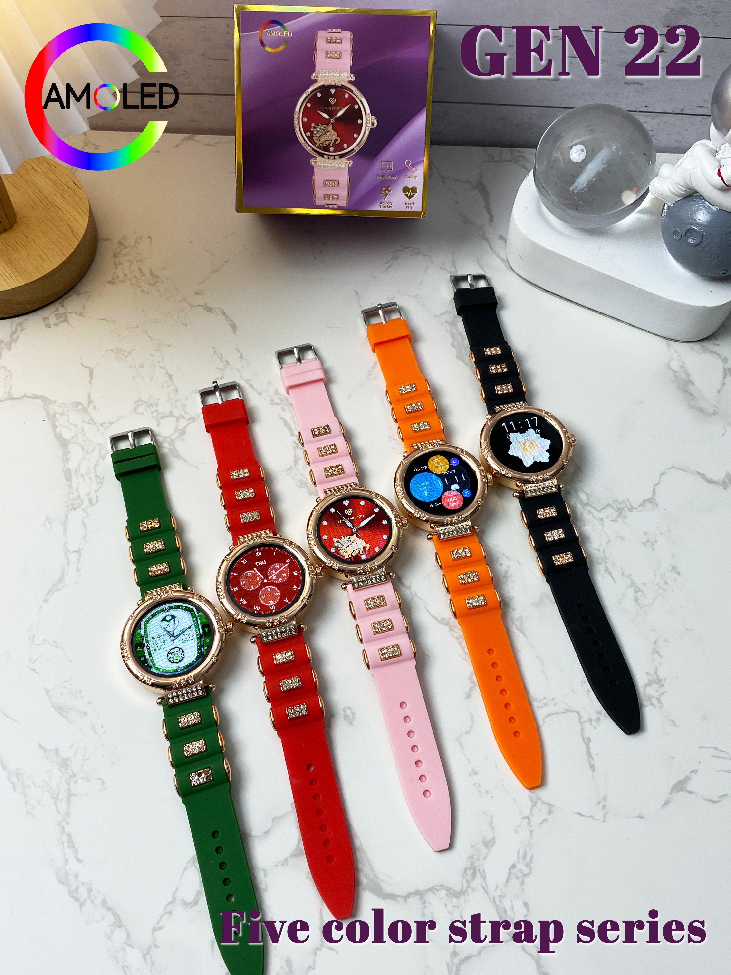 2024 Smart Watch For Lady Gen22 Round Amoled Smart Watch with BT Call
