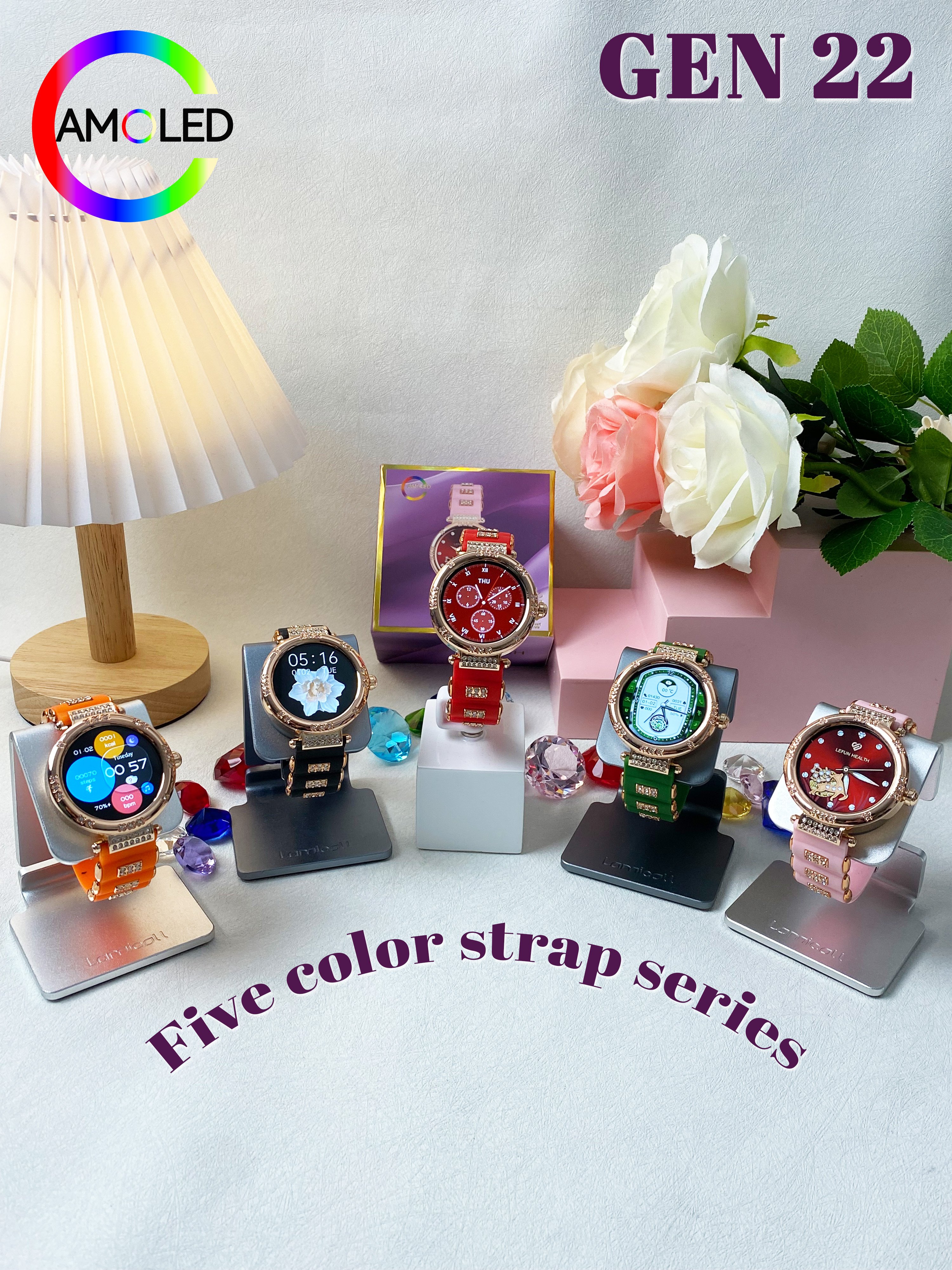 2024 Smart Watch For Lady Gen22 Round Amoled Smart Watch with BT Call