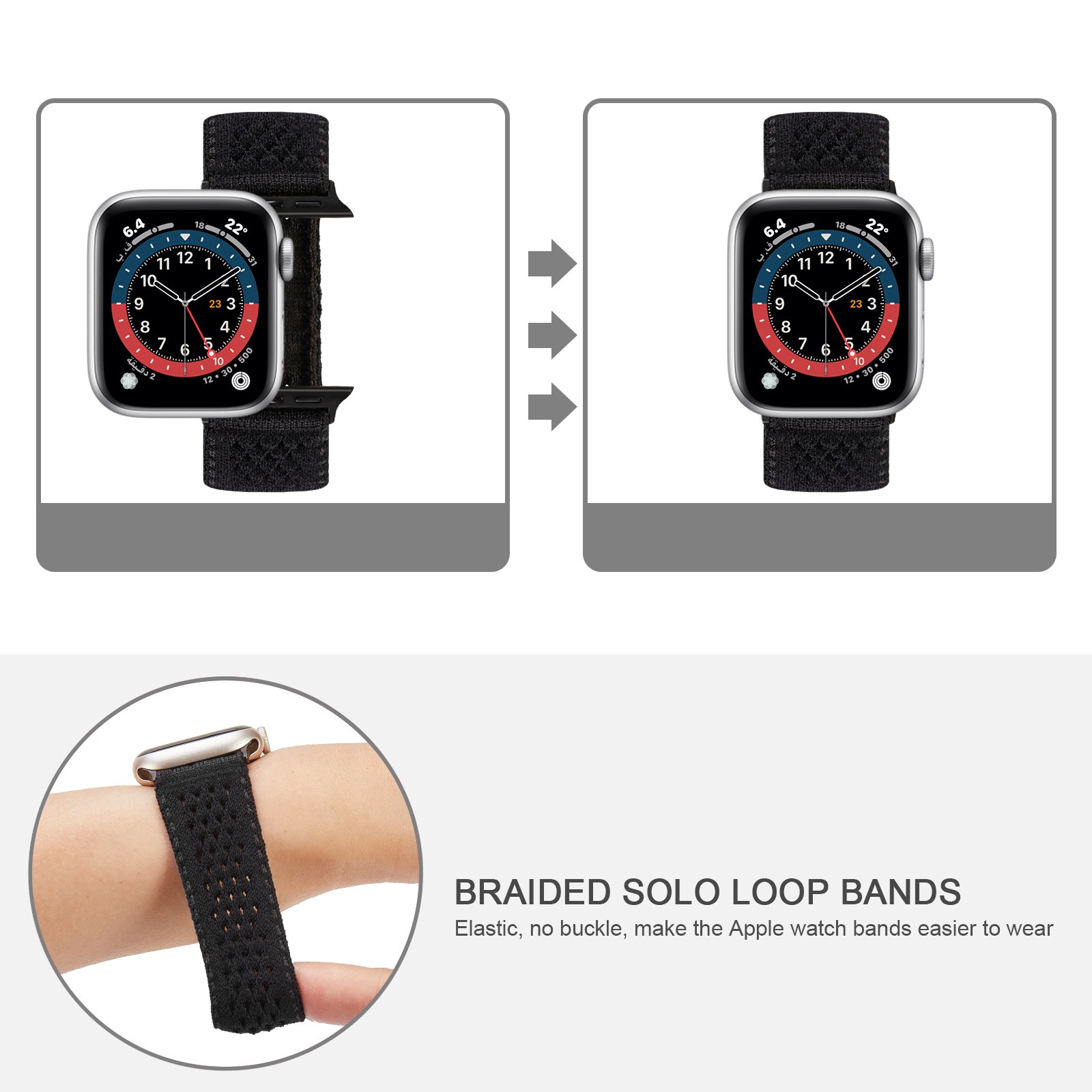 A-E017 Custom Fashion Breathable Dark Pink Smart Watch Strap Nylon Fabric 49 mm Nylon Elastic Band For Apple iWatch All Series