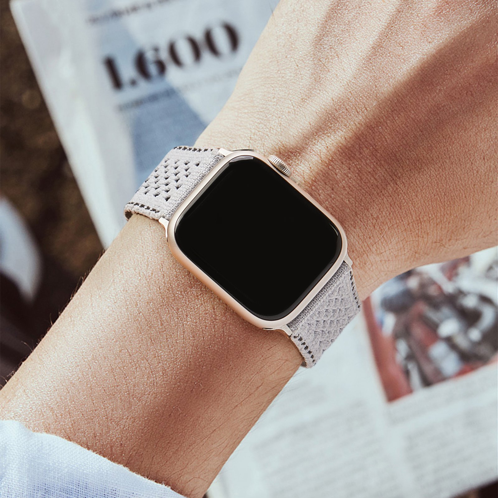 A-E017 Custom Fashion Breathable Dark Pink Smart Watch Strap Nylon Fabric 49 mm Nylon Elastic Band For Apple iWatch All Series