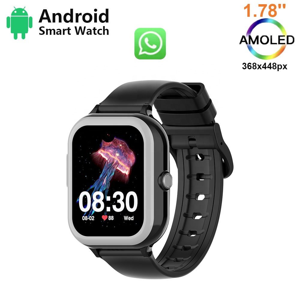 AMOLED Display OEM Smart Watch Android 8.1 system watch smart with SOS SMS WhatsAp 2MP HD Camera Video call accurate GPS tracker