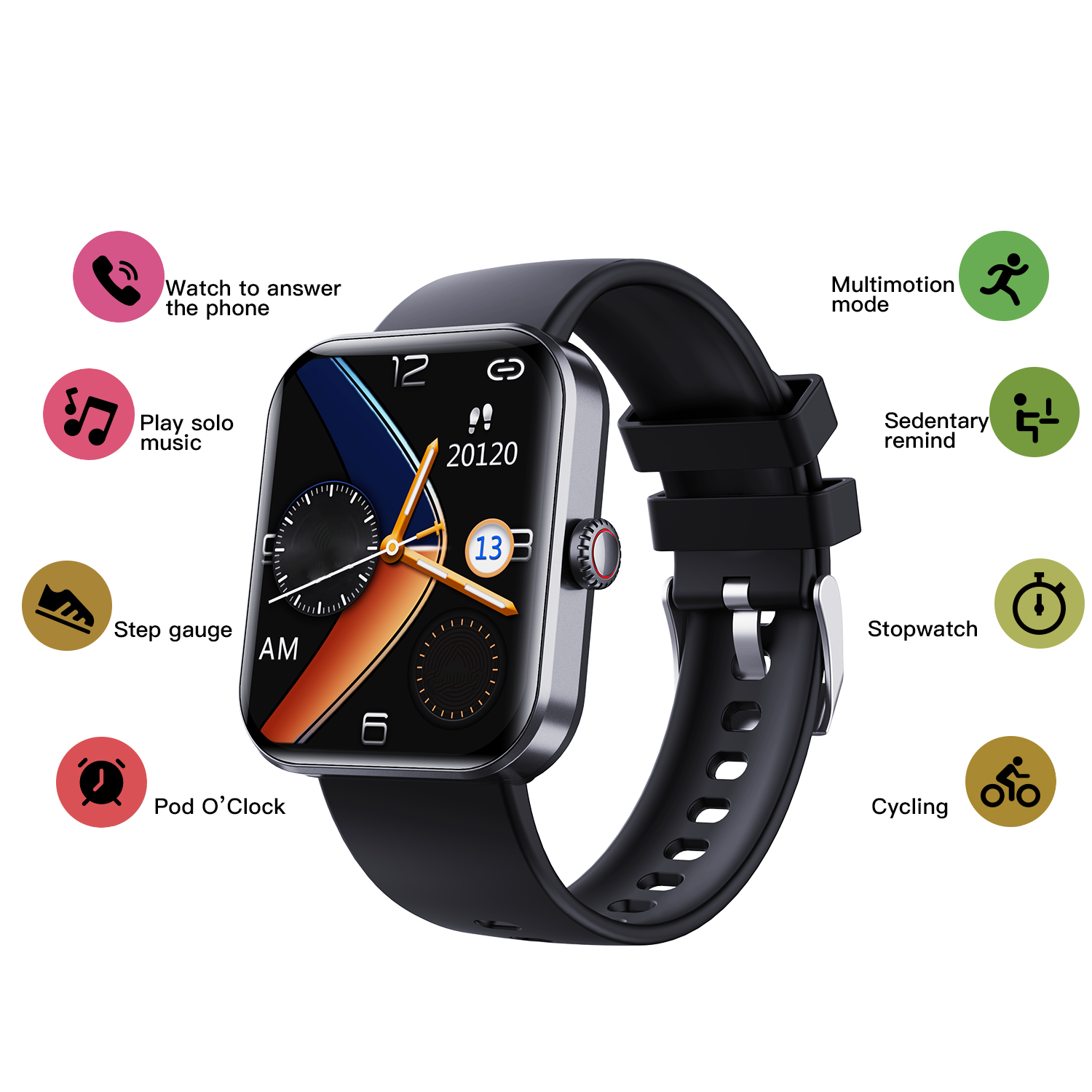 Cheap Price sport rugged sport women kids men fashion 2023 Fitness Monitor Waterproof Calling Noise Android Smart Watch