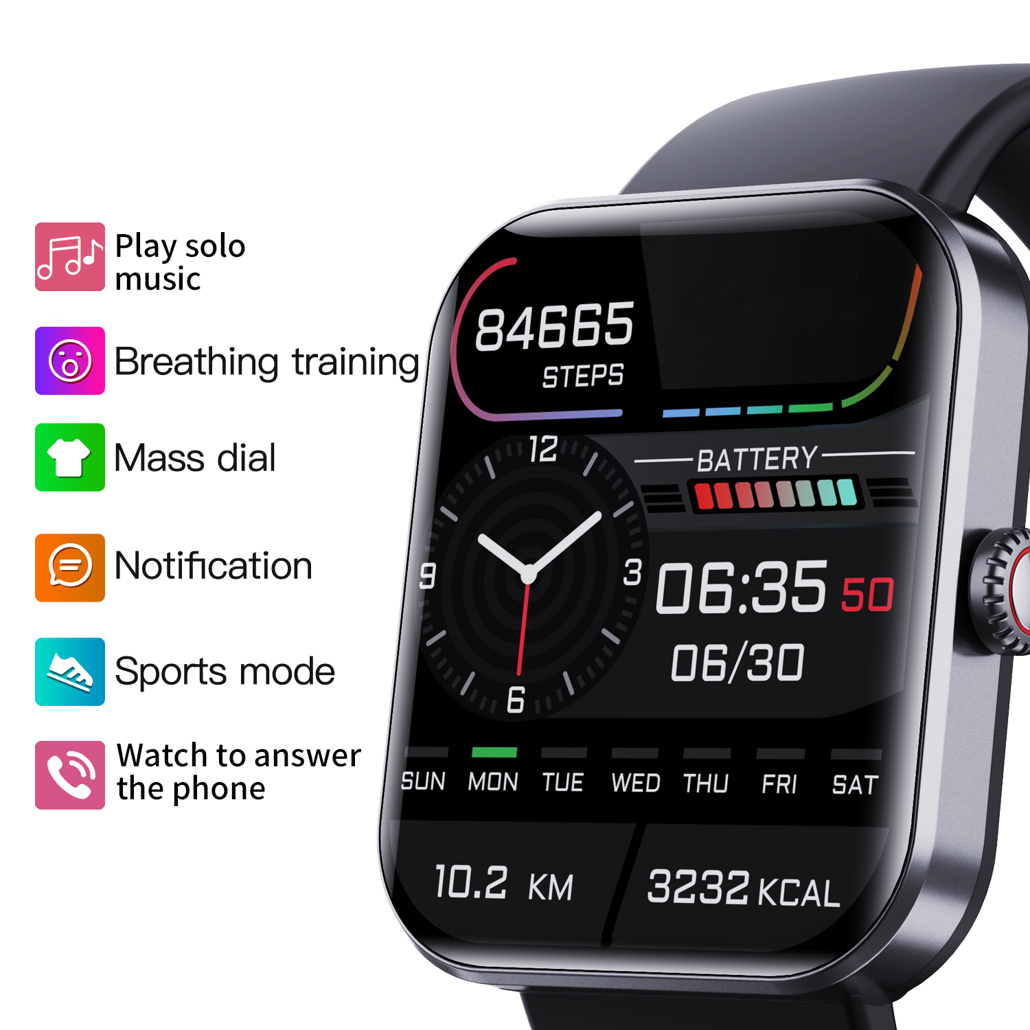 Cheap Price sport rugged sport women kids men fashion 2023 Fitness Monitor Waterproof Calling Noise Android Smart Watch