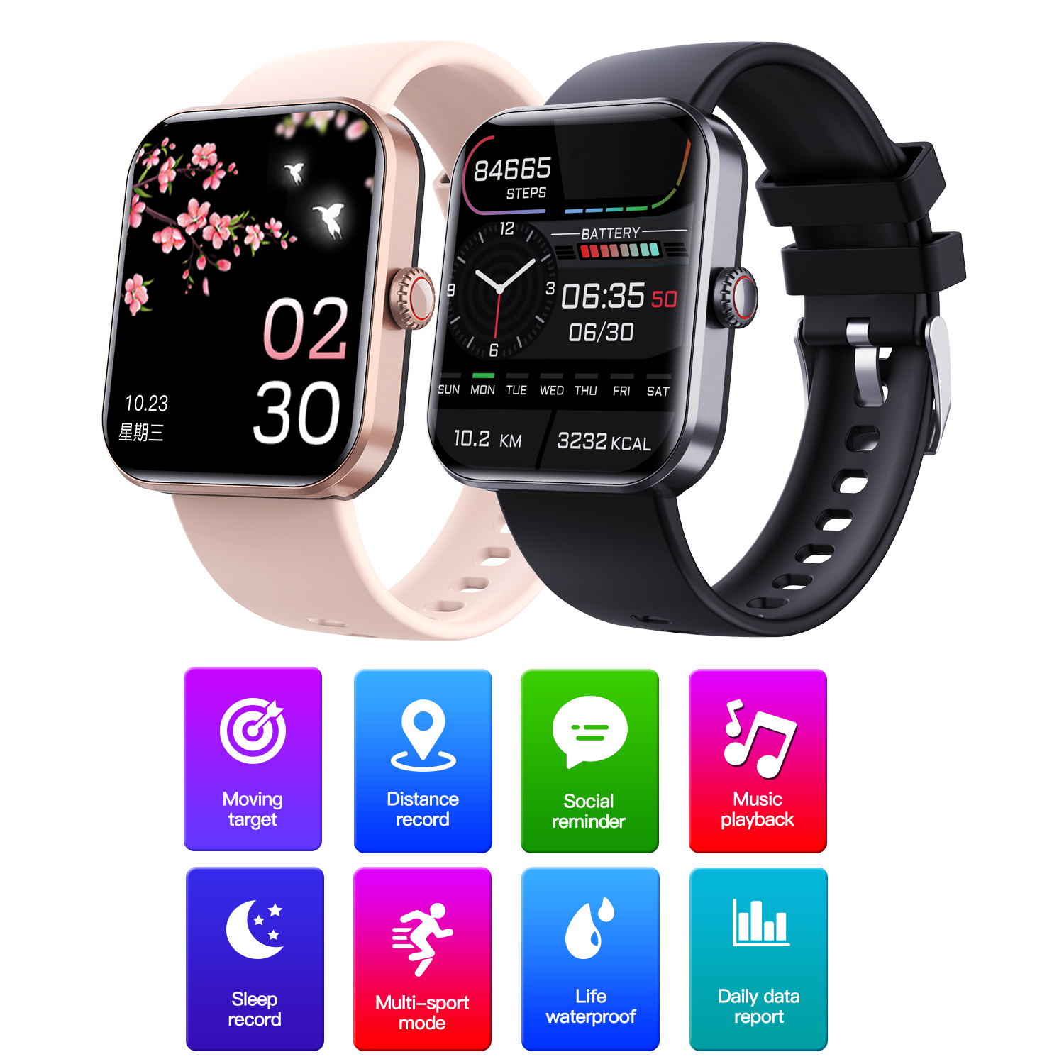 Cheap Price sport rugged sport women kids men fashion 2023 Fitness Monitor Waterproof Calling Noise Android Smart Watch