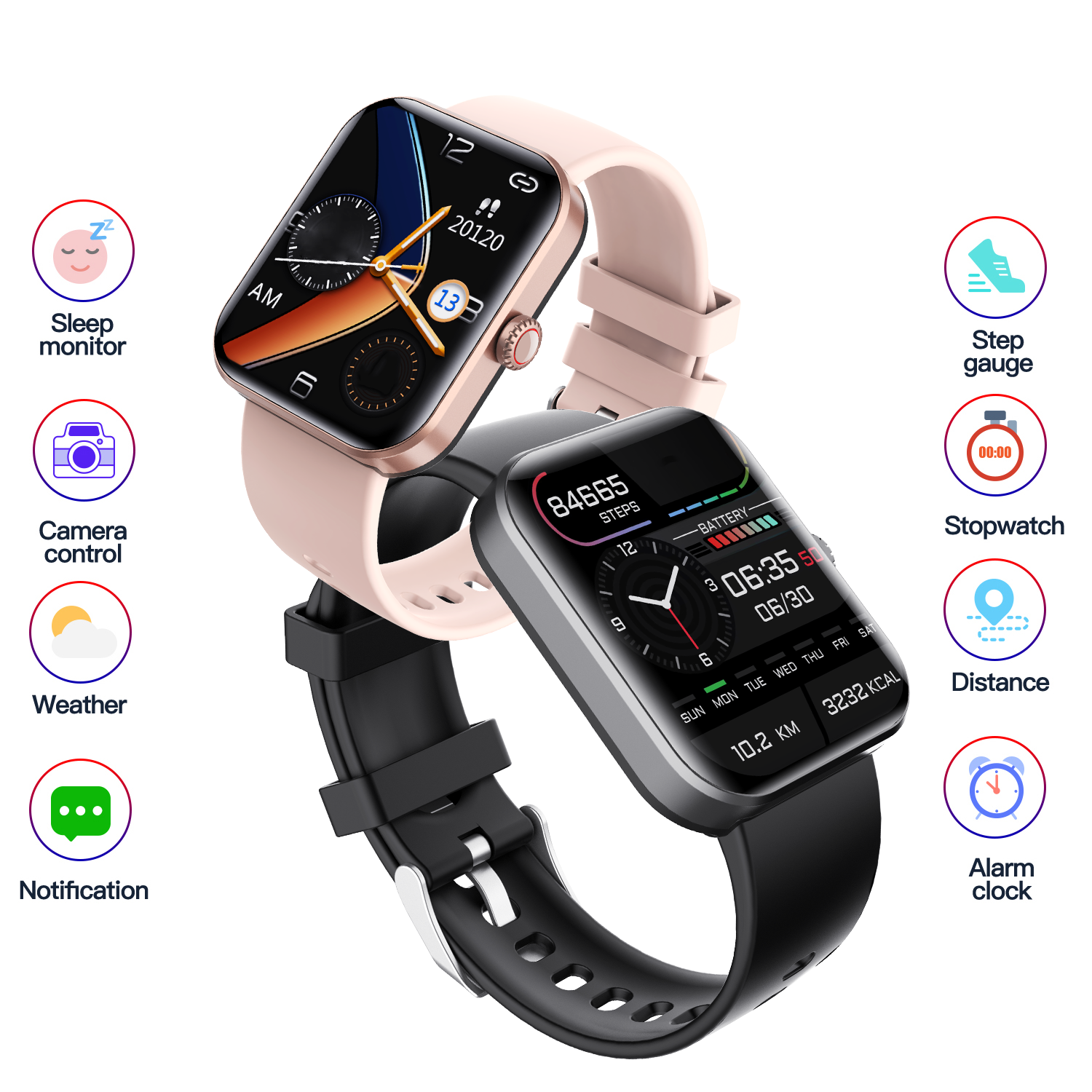 Cheap Price sport rugged sport women kids men fashion 2023 Fitness Monitor Waterproof Calling Noise Android Smart Watch